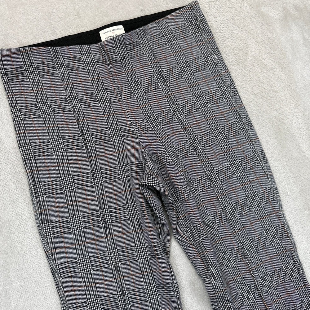 Anthropologie‎ Pants Women's Small The Essential Crop Flare Plaid Career Trouser